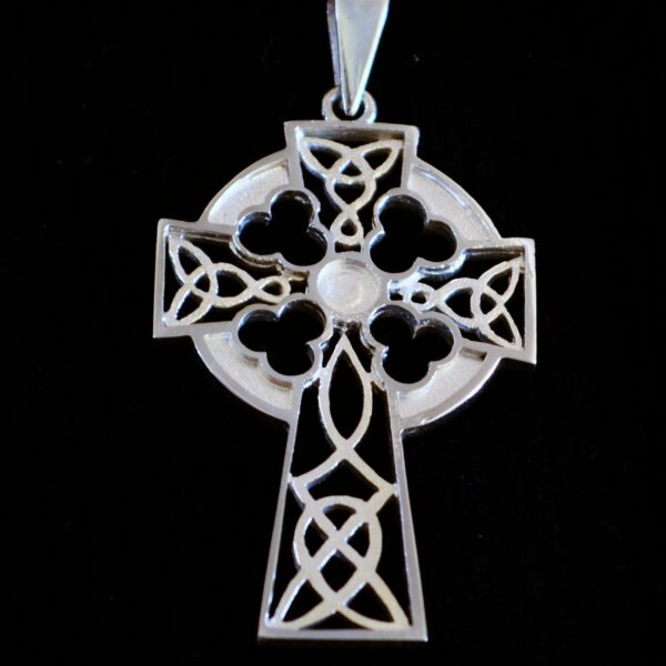 Sterling silver Celtic cross pendant made by Alice Walker Goldsmith